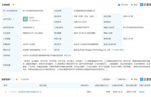 智譜ai在北京成立科技新公司
